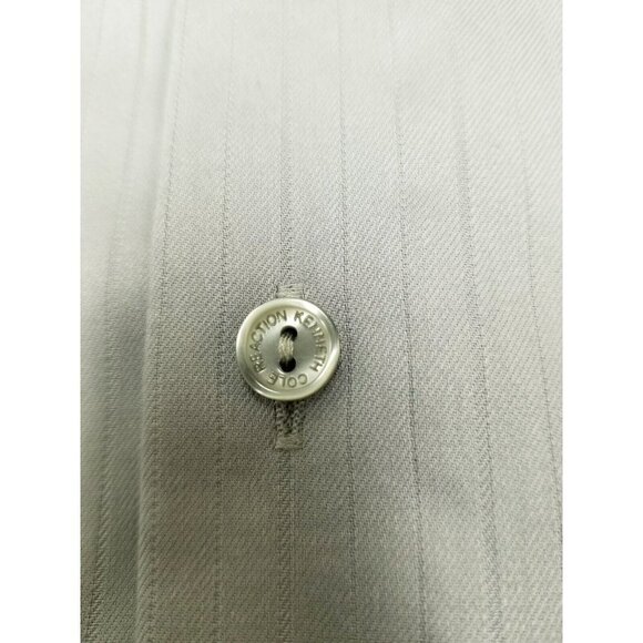 Kenneth Cole Reaction metallic gray Button Down Dress Shirt wrinkle free XXL - Picture 5 of 11